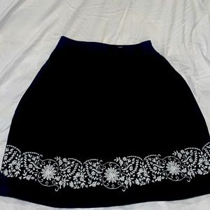 Black and white A lined, knee length  Style and co skirt